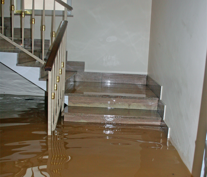 Flooded stairwell.